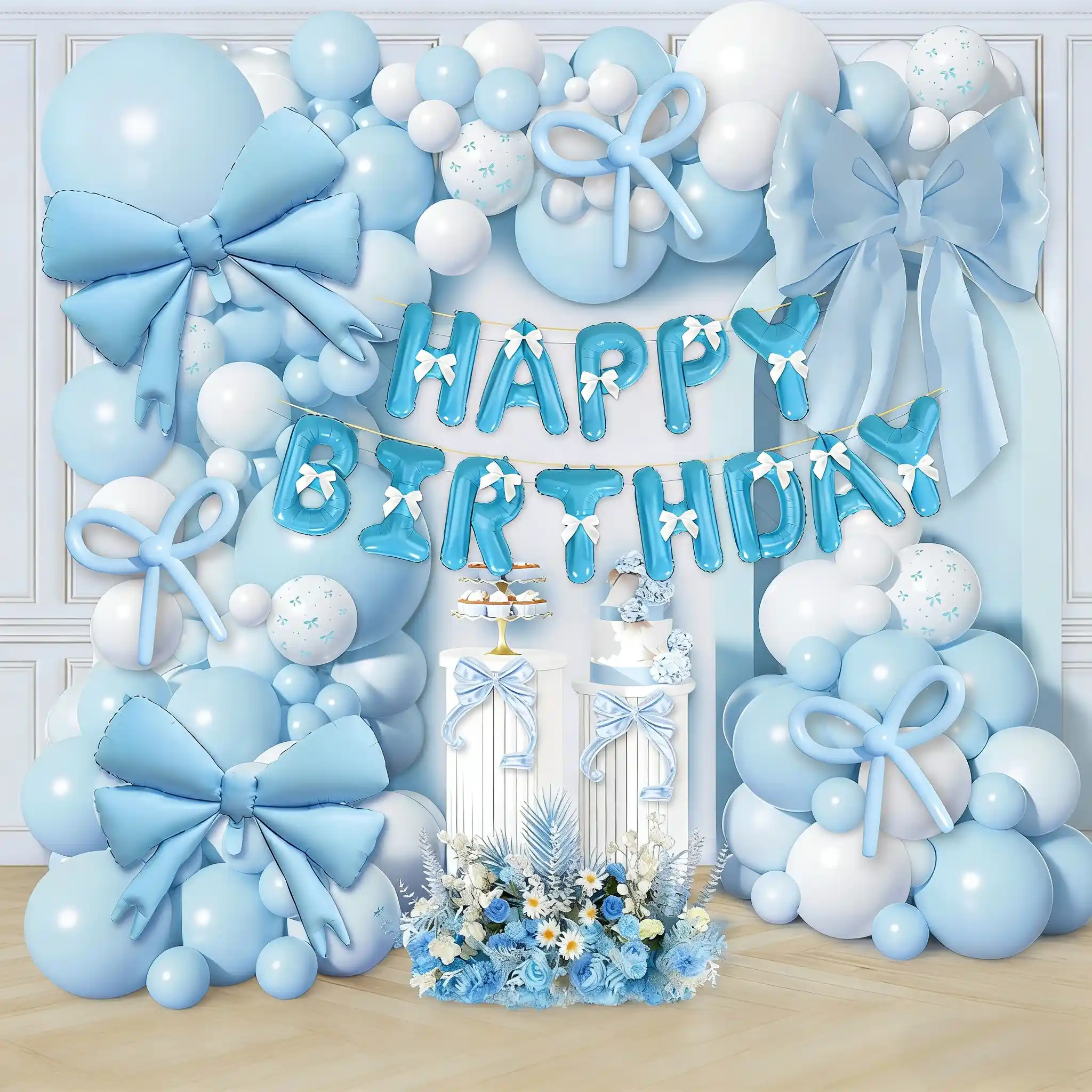 बो थीम्ड बेलुन आर्क