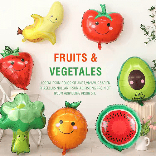 फलफूल र तरकारीहरू पन्नी बेलुनहरू