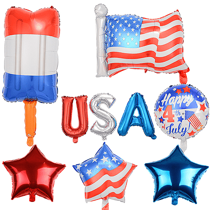 4 जुलाई बेलुन को शुभकामना