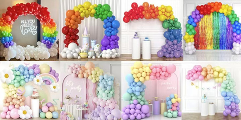 Rainbow balloon garland