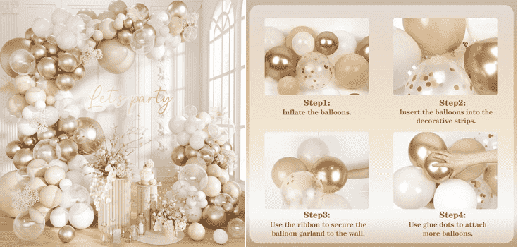 Champagne balloon garland