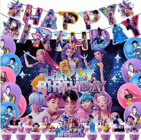 K-POP दानव शिकारी पार्टी सजावट सेट